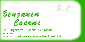 benjamin cserni business card